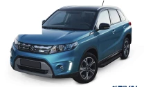 Пороги на автомобиль (подножки) "Black" Rival для Suzuki Vitara IV 2015-2018, 160 см, 2 шт., алюминий, F160ALB.5503.1