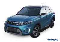 Пороги на автомобиль (подножки) "Bmw-Style круг" Rival для Suzuki Vitara 2015-2018, 160 см, 2 шт., алюминий, D160ALB.5503.1