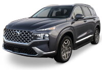 Пороги на автомобиль "Black"  Rival для Hyundai Santa Fe IV рестайлинг 2021-н.в., 180 см, 2 шт., алюминий, F180ALB.2312.1
