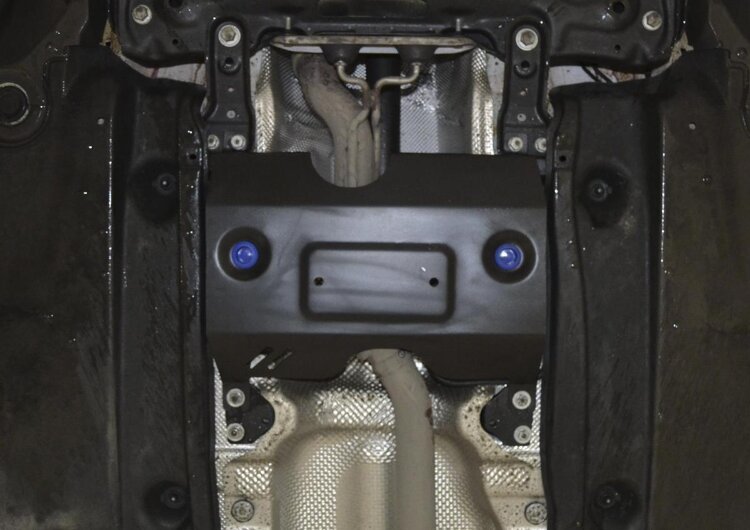 Защита заслонки системы выпуска ОГ Rival для Volkswagen Tiguan II 2016-2020, сталь 1.5 мм, без крепежа, штампованная, 1.5850.1