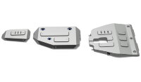 Защита картера, КПП, топливного бака и редуктора Rival для Kia Sorento IV 4WD 2020-н.в., штампованная, алюминий 3 мм, с крепежом, 3 части, K333.2853.1