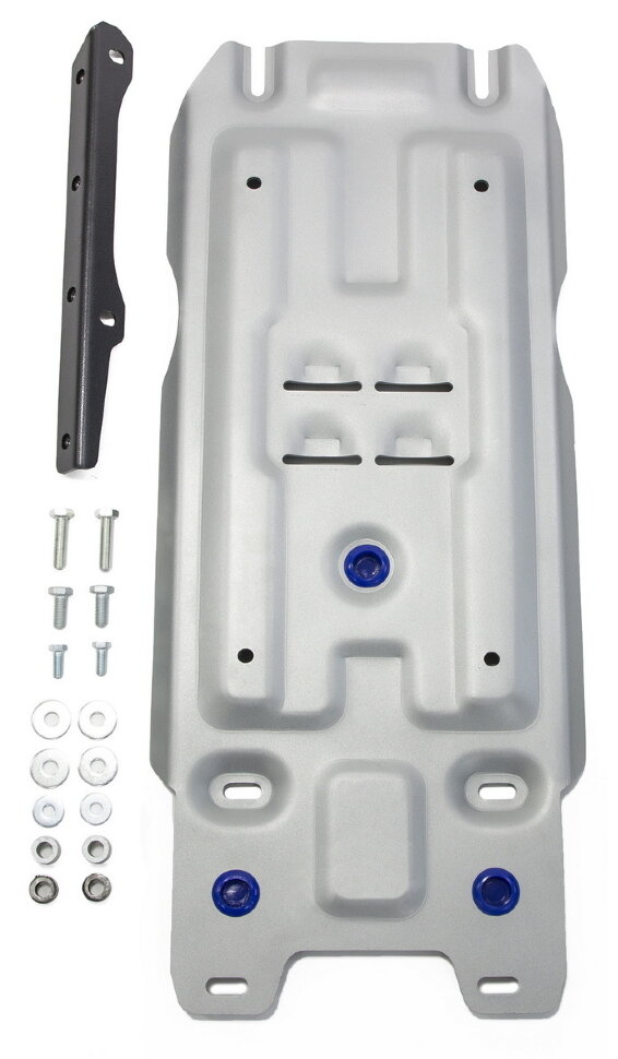 Защита КПП Rival для Toyota Land Cruiser 200 2007-2012 (устанавл-ся совместно с 333.5714.2), штампованная, алюминий 4 мм, с крепежом, 333.9507.1