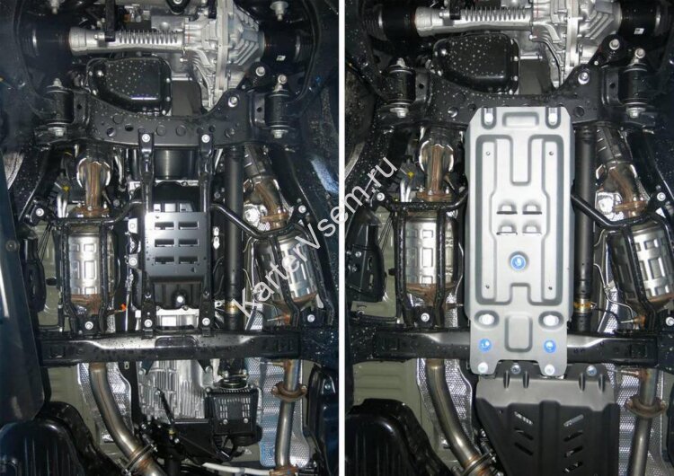Защита КПП Rival для Toyota Land Cruiser 200 2007-2012 (устанавл-ся совместно с 333.5714.2), штампованная, алюминий 4 мм, с крепежом, 333.9507.1