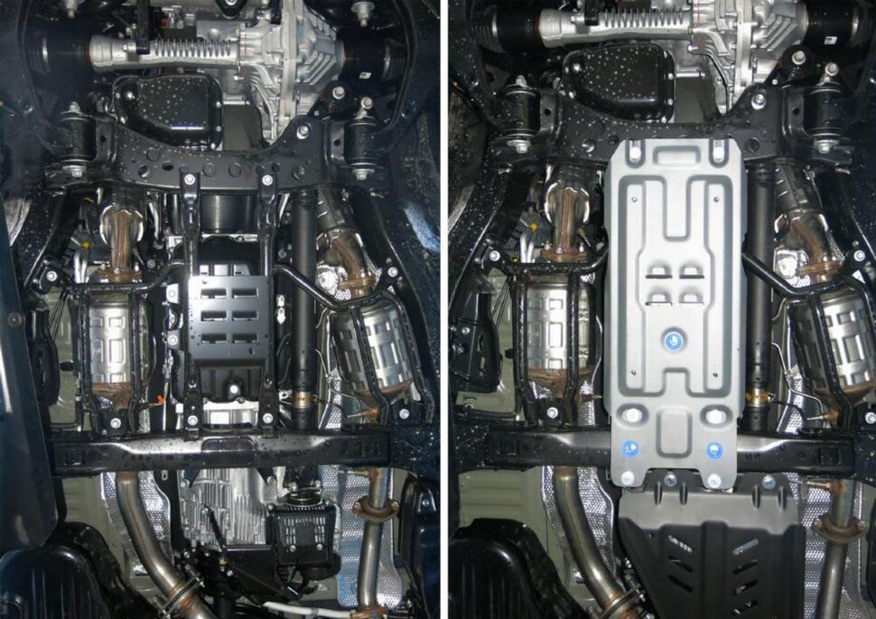 Защита КПП Rival для Toyota Land Cruiser 200 2007-2012 (устанавл-ся совместно с 333.5714.2), штампованная, алюминий 4 мм, с крепежом, 333.9507.1