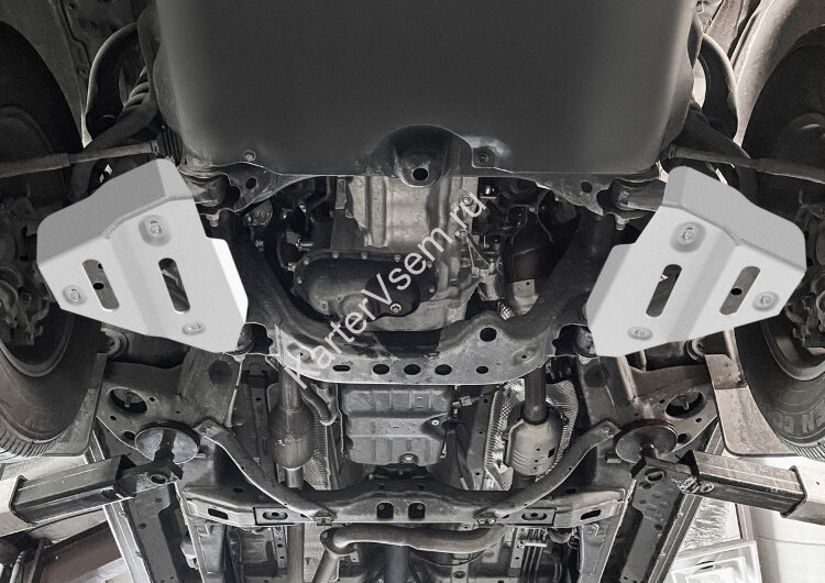 Защита передних рычагов Rival для Toyota Tacoma II (без KDSS) 2004-2015, алюминий 6 мм, с крепежом, штампованная, 2 части, 2333.9546.1.6
