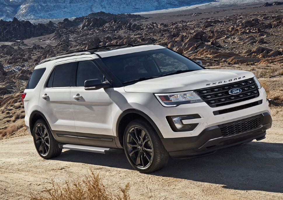 Пороги площадки (подножки) "Silver" Rival для Ford Explorer V 2010-2019, 193 см, 2 шт., алюминий, F193AL.1802.1 купить недорого