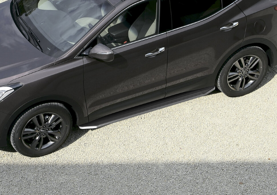 Пороги площадки (подножки) "Premium" Rival для Hyundai Santa Fe II 2006-2012, 173 см, 2 шт., алюминий, A173ALP.2302.1 в официальном интернет магазине