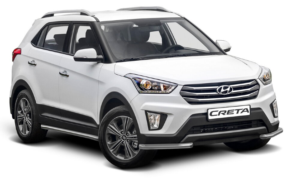 Защита порогов d57 Rival для Hyundai Creta I 2016-2021, нерж. сталь, 2 шт., R.2310.005 купить недорого