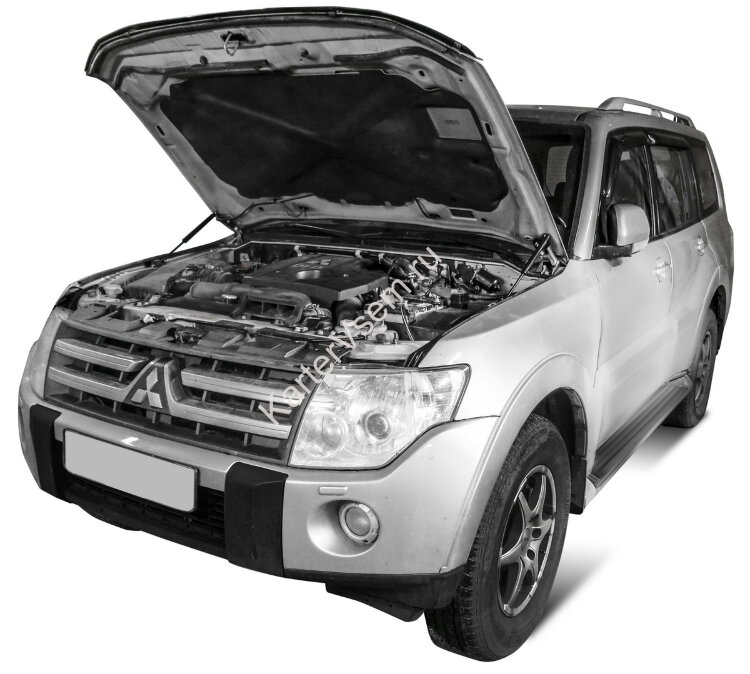 Газовые упоры капота АвтоУпор для Mitsubishi Pajero IV 2006-2020, 2 шт., UMIPAJ012