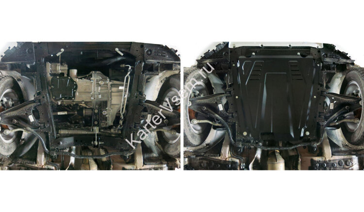 Защита картера и КПП АвтоБроня для Lada Largus 2012-2021 2021-н.в., штампованная, сталь 1.5 мм, с крепежом, 111.06027.1