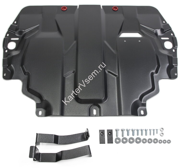 Защита картера и КПП АвтоБроня для Seat Cordoba II 2003-2009, штампованная, сталь 1.5 мм, с крепежом, 111.05107.1