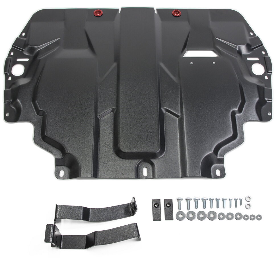 Защита картера и КПП АвтоБроня для Seat Cordoba II 2003-2009, штампованная, сталь 1.5 мм, с крепежом, 111.05107.1