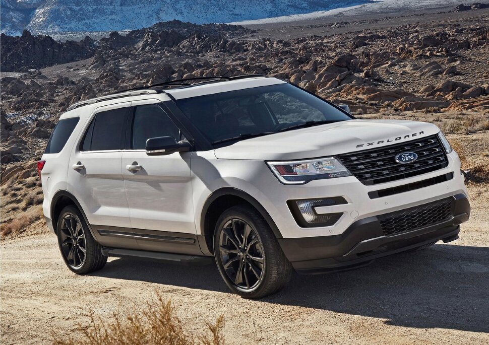 Пороги площадки (подножки) "Black" Rival для Ford Explorer V 2010-2019, 193 см, 2 шт., алюминий, F193ALB.1802.2 купить недорого