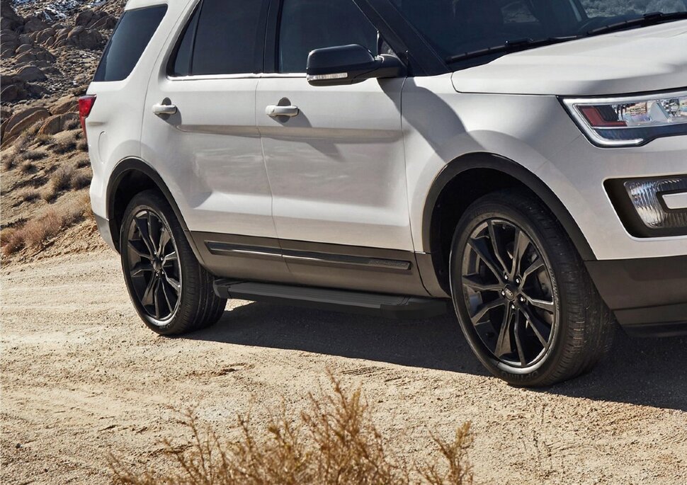 Пороги площадки (подножки) "Black" Rival для Ford Explorer V 2010-2019, 193 см, 2 шт., алюминий, F193ALB.1802.2 с доставкой по всей России