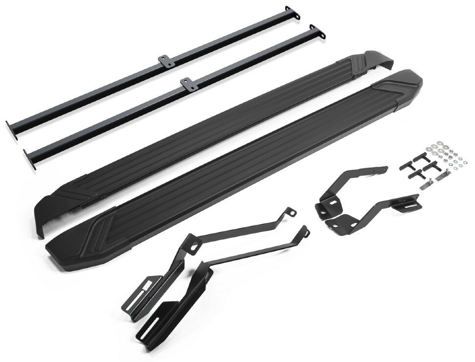 Пороги площадки (подножки) "Black" Rival для Ford Explorer V 2010-2019, 193 см, 2 шт., алюминий, F193ALB.1802.2 высокого качества