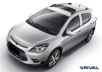 Пороги на автомобиль (подножки) "Black" Rival для Lifan X50 2015-н.в., 173 см, 2 шт., алюминий, F173ALB.3303.1