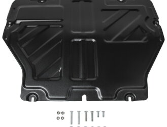 Защита картера и КПП Rival для Volkswagen Transporter T6 рестайлинг 2020-н.в., сталь 1.8 мм, с крепежом, штампованная, 111.5806.2