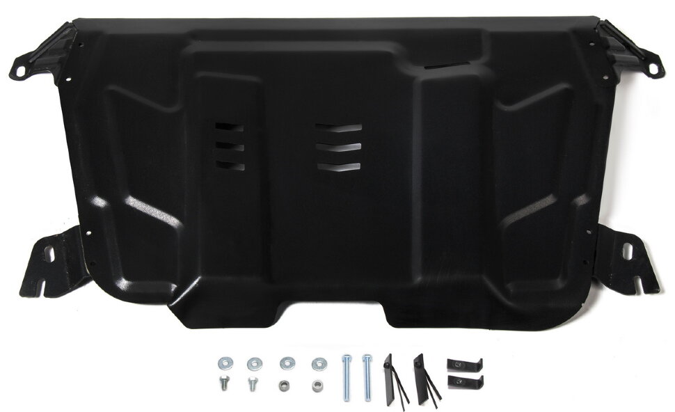 Защита картера и КПП AutoMax для Toyota Highlander U40, U50 2010-2020, сталь 1.4 мм, с крепежом, штампованная, AM.9519.1