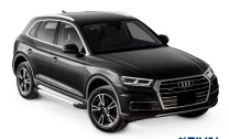Пороги на автомобиль (подножки) "Silver" Rival для Audi Q5 II 2017-н.в., 193 см, 2 шт., алюминий, F193AL.0302.2