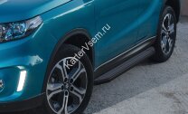 Пороги площадки (подножки) "Premium-Black" Rival для Suzuki Vitara IV 2015-2018, 160 см, 2 шт., алюминий, A160ALB.5503.1 с доставкой по всей России