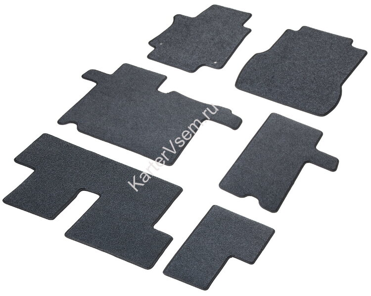 Коврики текстильные в салон автомобиля AutoFlex Standard для Hyundai Staria минивэн (8 мест) 2021-н.в., графит, 6 частей, 4230801