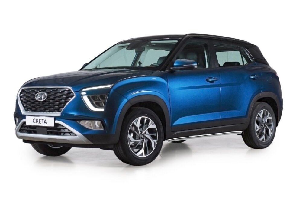 Защита порогов d57 Rival для Hyundai Creta II 2021-н.в., нерж. сталь, 2 шт., R.2315.005 купить недорого