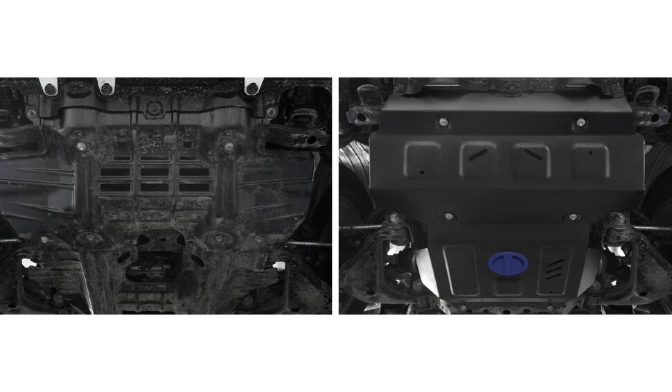 Защита радиатора и картера Rival (часть 1) для Toyota Fortuner II 4WD 2017-2020 2020-н.в., сталь 1.8 мм, без крепежа, штампованная, 1.9501.1