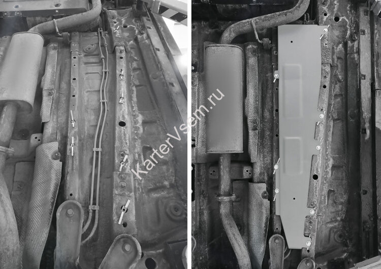 Защита топливных трубок Rival для Chery Tiggo 8 Pro 2021-н.в., алюминий 3 мм, с крепежом, штампованная, 333.0929.1