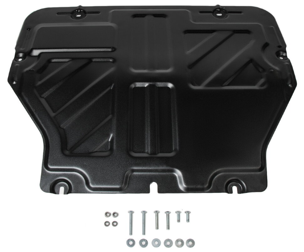 Защита картера и КПП АвтоБроня для Volkswagen Caravelle T5, T6 2003-2019, штампованная, сталь 1.8 мм, с крепежом, 111.05806.2