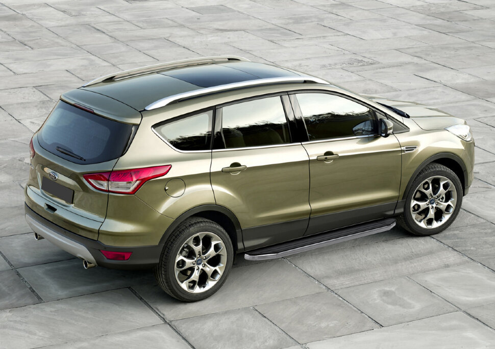 Пороги площадки (подножки) "Premium" Rival для Ford Kuga I 2008-2013, 173 см, 2 шт., алюминий, A173ALP.1801.1 купить недорого