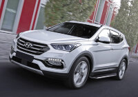 Пороги на автомобиль "Premium" Rival для Hyundai Santa Fe III 2012-2018, 180 см, 2 шт., алюминий, A180ALP.2305.2