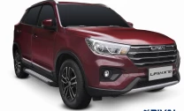 Пороги на автомобиль (подножки) "Silver" Rival для Lifan X70 2017-н.в., 173 см, 2 шт., алюминий, F173AL.3305.1