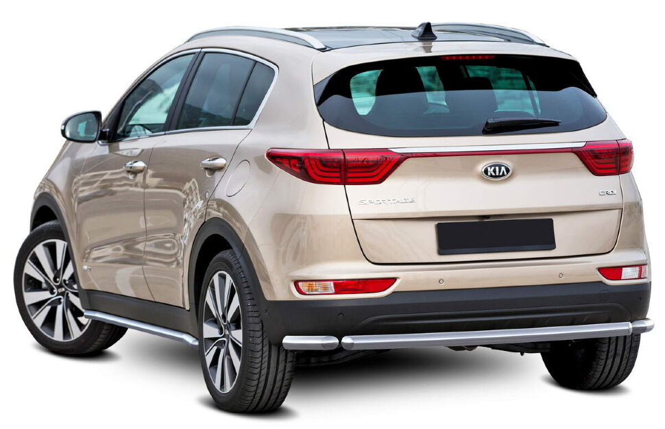 Защита порогов d57 Rival для Kia Sportage IV (вкл. GT-Line) 2016-2022, нерж. сталь, 2 шт., R.2809.005