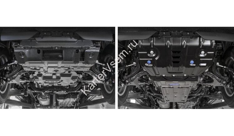 Защита радиатора, картера, КПП и РК Rival для Lexus GX 460 2009-2013 2013-н.в., сталь 1.8 мм, 3 части, с крепежом, штампованная, K111.9516.1