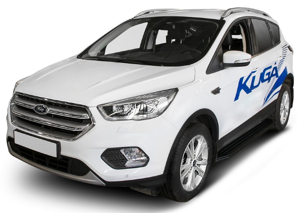 Пороги площадки (подножки) "Premium-Black" Rival для Ford Kuga II 2013-2017 2016-н.в., 180 см, 2 шт., алюминий, A180ALB.1804.2 купить недорого
