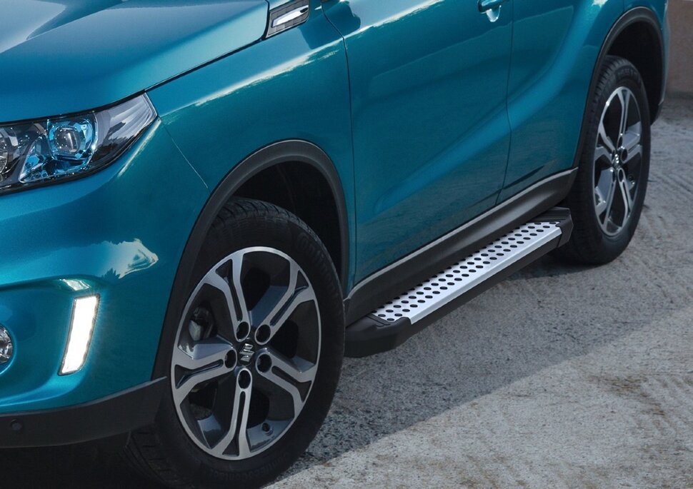 Пороги площадки (подножки) "Bmw-Style круг" Rival для Suzuki Vitara IV 2015-2018, 160 см, 2 шт., алюминий, D160AL.5503.1 с доставкой по всей России