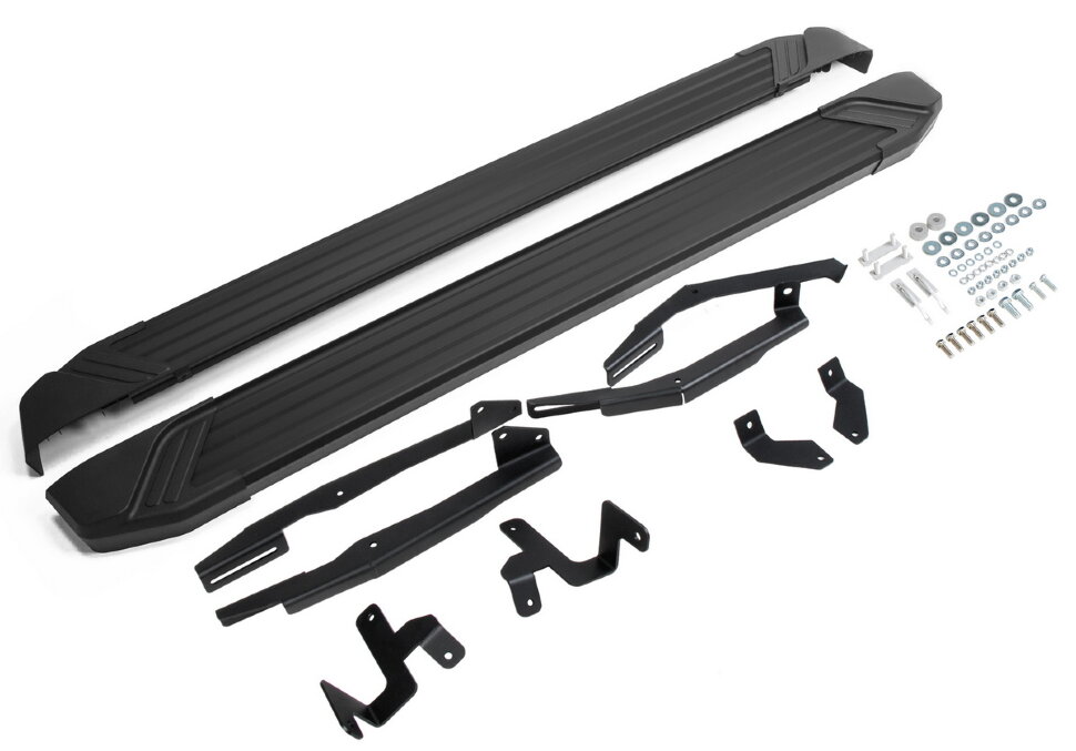 Пороги площадки (подножки) "Black" AutoMax для Renault Duster I, II 2010-2021 2021-н.в., 173 см, 2 шт., алюминий, AMS.F173B.4701.1 с инструкцией и сертификатом
