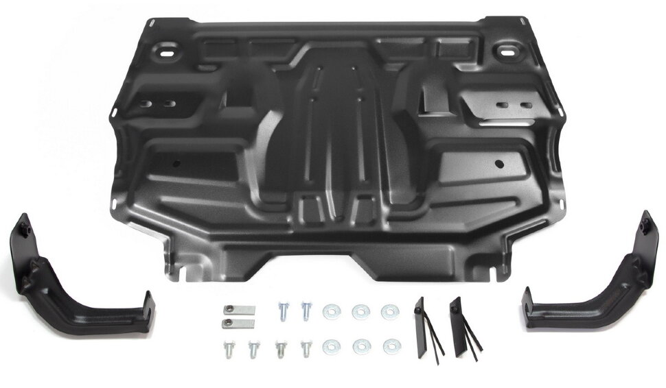 Защита картера и КПП Rival для Seat Ibiza IV 2008-2015, сталь 1.5 мм, с крепежом, штампованная, 111.5842.1
