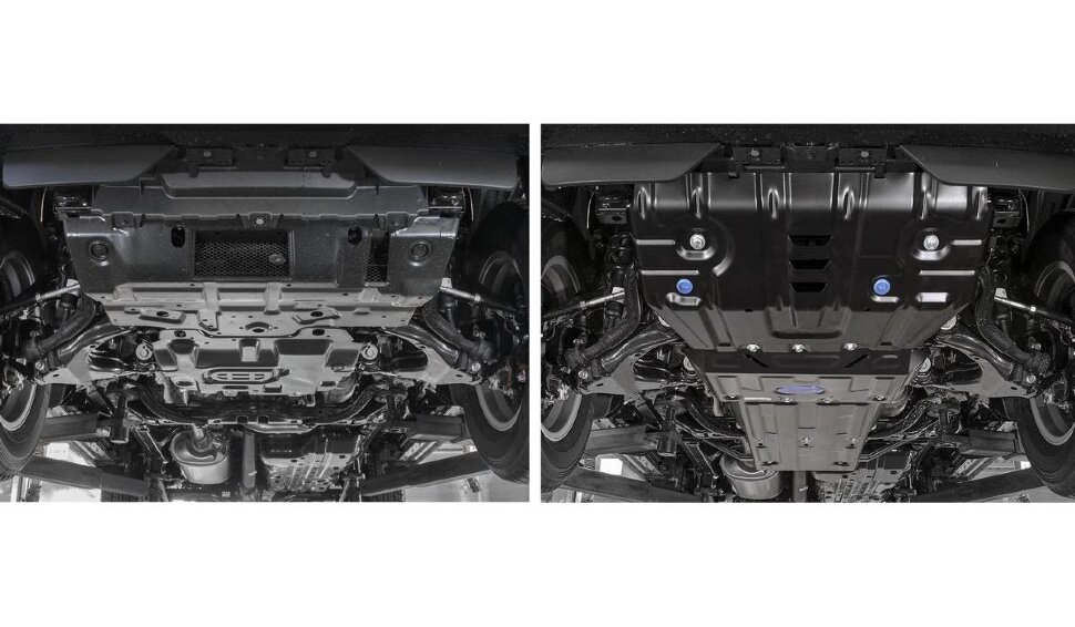 Защита радиатора, картера, КПП и РК Rival для Toyota Land Cruiser Prado 150 2009-2013, сталь 1.8 мм, 3 части, с крепежом, штампованная, K111.9516.1