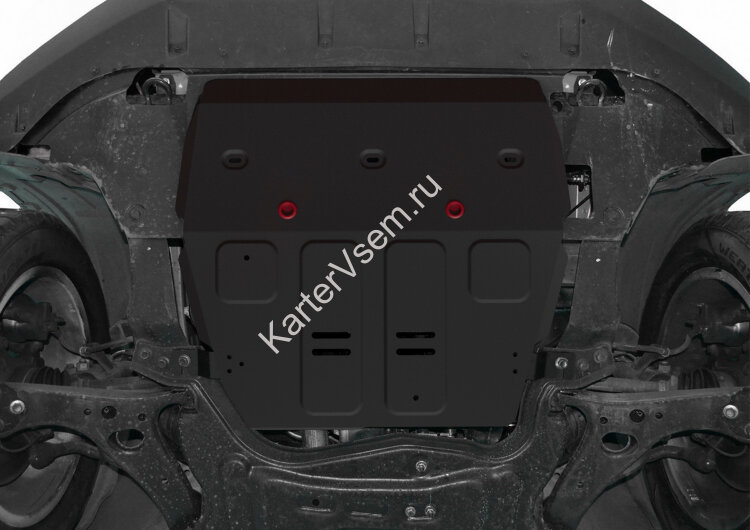 Защита картера и КПП АвтоБроня для Haval H2 МКПП 4WD 2014-2020, штампованная, сталь 1.8 мм, с крепежом, 111.09401.1
