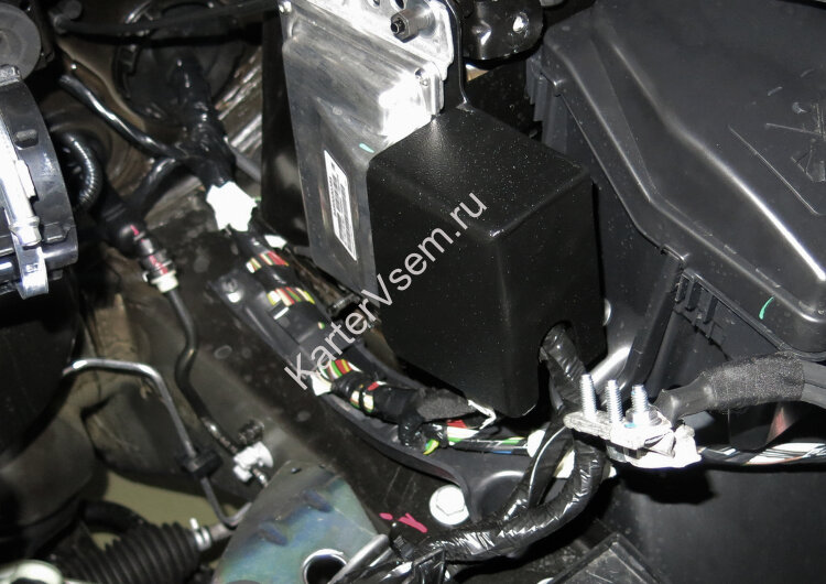 Защита электронного блока управления АвтоБроня для Lada Largus Cross 2014-2021 2021-н.в., сталь 1.5 мм, с крепежом, 111.06035.1