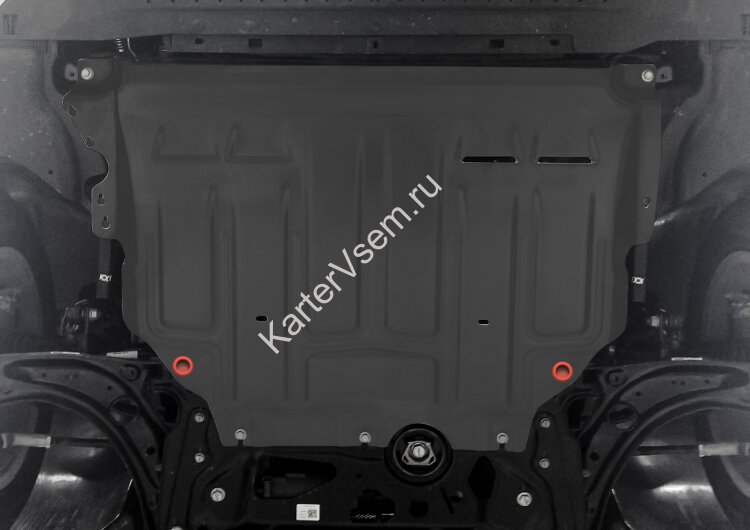 Защита картера и КПП АвтоБроня для Seat Leon III 2013-2015, штампованная, сталь 1.5 мм, с крепежом, 111.05128.1