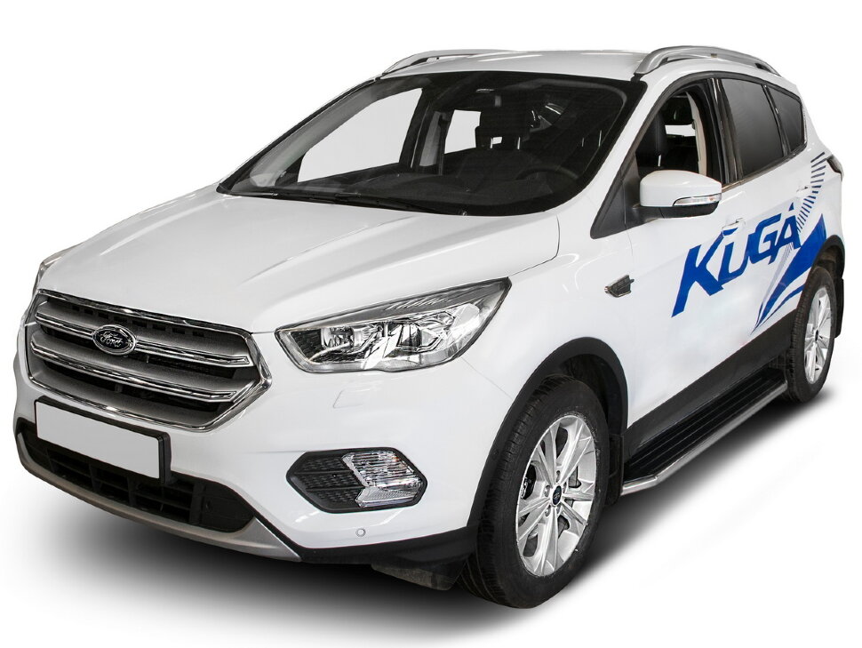 Пороги площадки (подножки) "Premium" Rival для Ford Kuga II 2013-2017 2016-н.в., 180 см, 2 шт., алюминий, A180ALP.1804.2 купить недорого