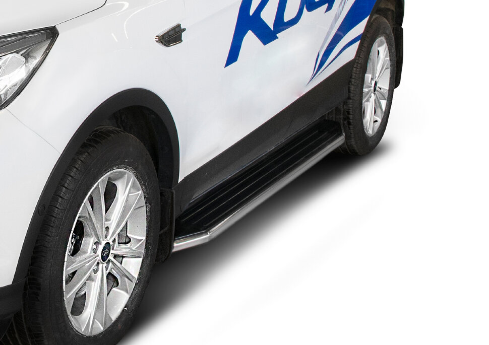 Пороги площадки (подножки) "Premium" Rival для Ford Kuga II 2013-2017 2016-н.в., 180 см, 2 шт., алюминий, A180ALP.1804.2 с доставкой по всей России