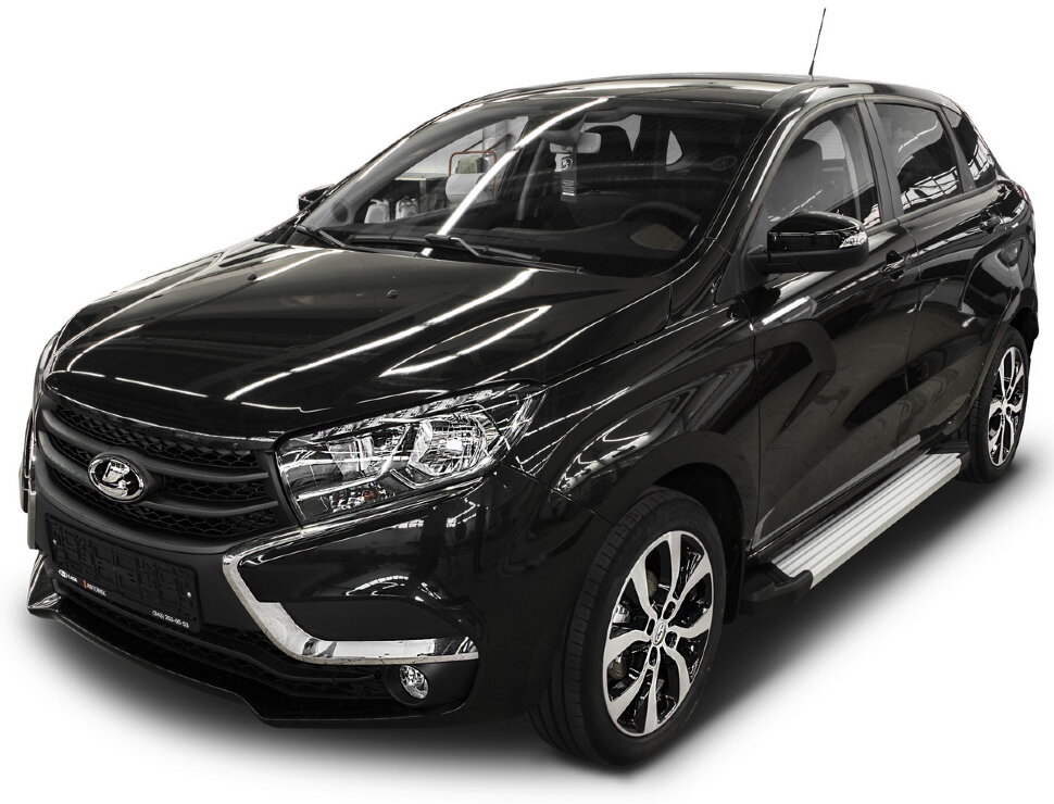 Пороги площадки (подножки) "Silver" Rival для Lada Xray 2015-н.в., 173 см, 2 шт., алюминий, F173AL.6002.1 купить недорого