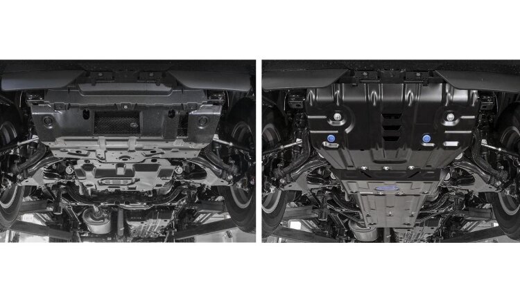 Защита радиатора, картера, КПП и РК Rival для Toyota Land Cruiser Prado 150 рестайлинг 2013-2017, сталь 1.8 мм, 3 части, с крепежом, штампованная, K111.9516.1