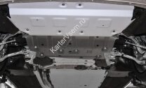 Защита радиатора и КПП Rival для BMW 3 серия VII RWD 2018-н.в., штампованная, алюминий 3 мм, с крепежом, 2 части, K333.0538.1