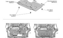 Защита электродвигателя рулевой рейки АвтоБроня для MAN TGE МКПП FWD (3.180) 2017-н.в., штампованная, сталь 1.8 мм, с крепежом, 111.05859.1