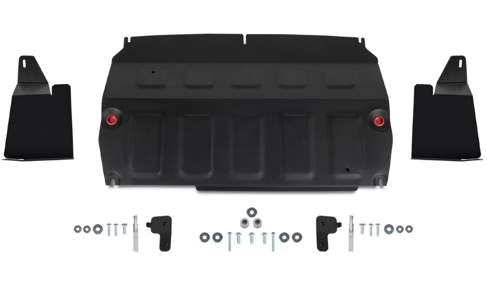 Защита картера, КПП, пыльников левого и правого АвтоБроня для Chery Tiggo 7 Pro Max 2022-н.в., сталь 1.5 мм, с крепежом, штампованная, 3 части, 111.00922.1