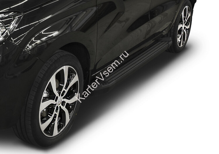 Пороги на автомобиль "Black" Rival для Lada Xray 2015-н.в., 173 см, 2 шт., алюминий, F173ALB.6002.1